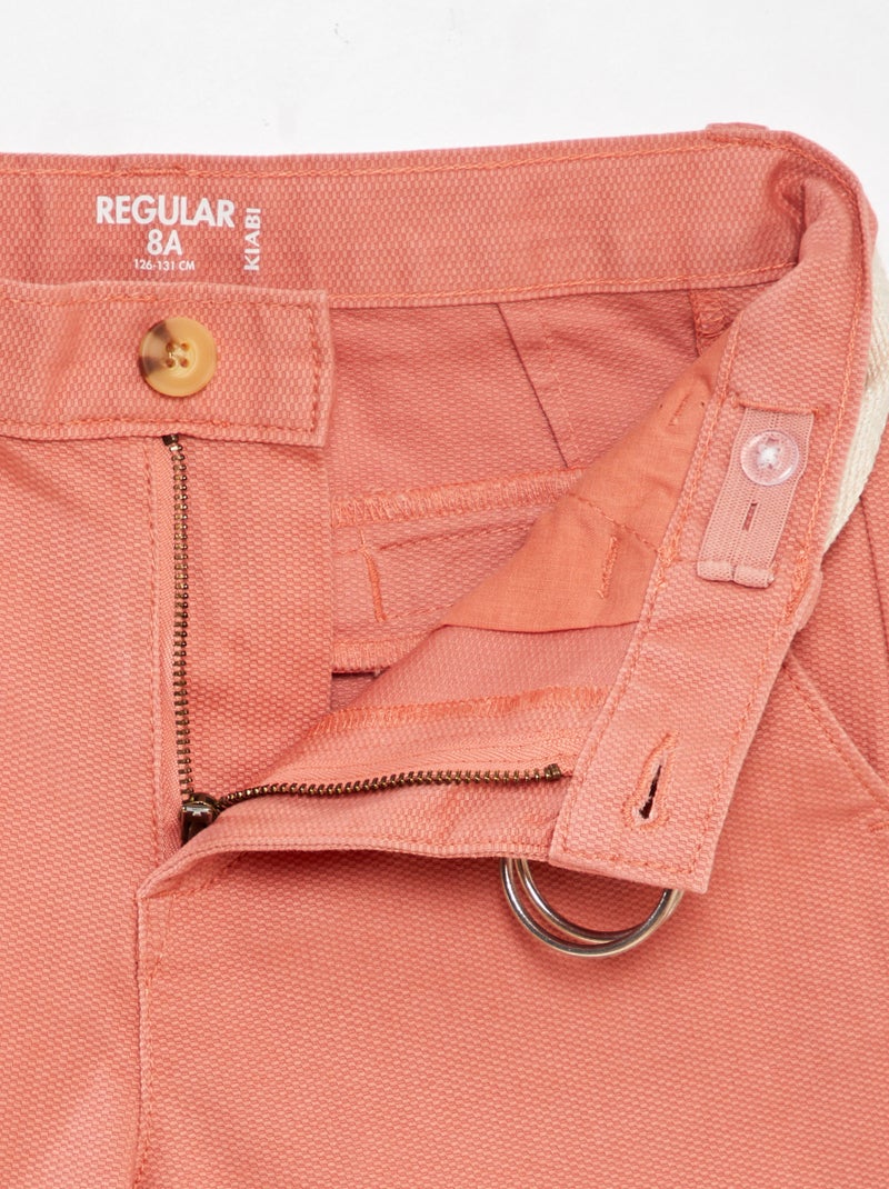 Short chino + ceinture saumon - Kiabi