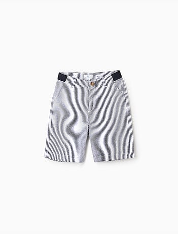 Short chino en coton à rayures