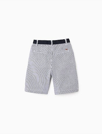 Short chino en coton à rayures