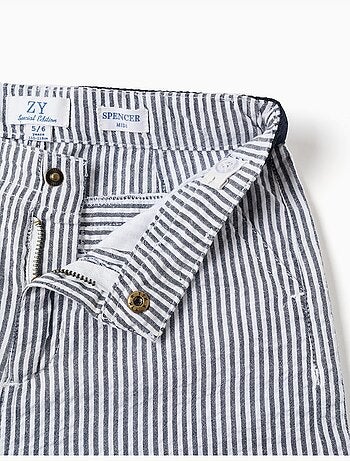Short chino en coton à rayures