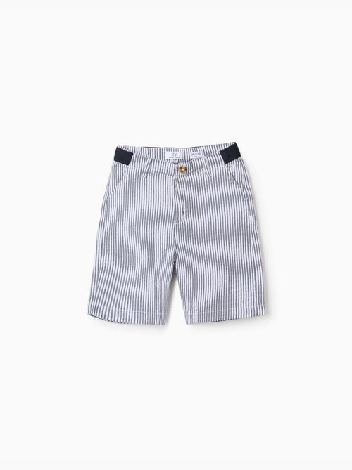Short chino en coton à rayures - Kiabi
