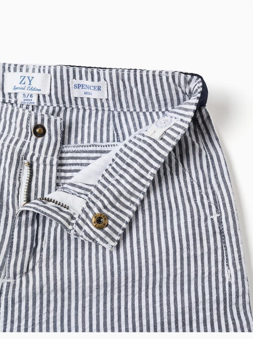 Short chino en coton à rayures - Kiabi