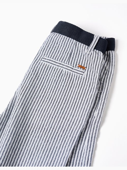 Short chino en coton à rayures - Kiabi