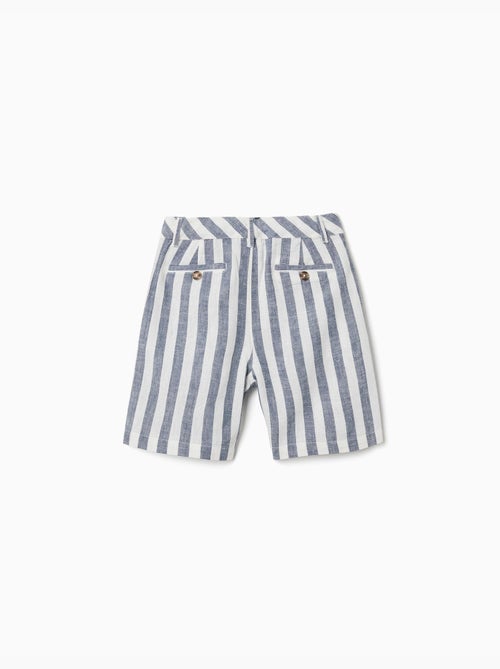 Short chino en coton et lin à rayures You&Me - Kiabi