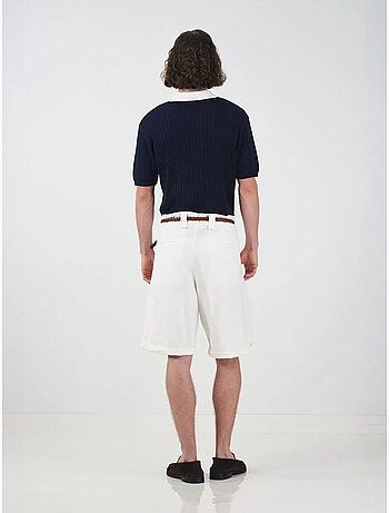 Short chino en coton taille haute et jambes larges giesto