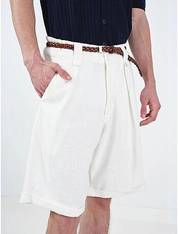 Short chino en coton taille haute et jambes larges giesto