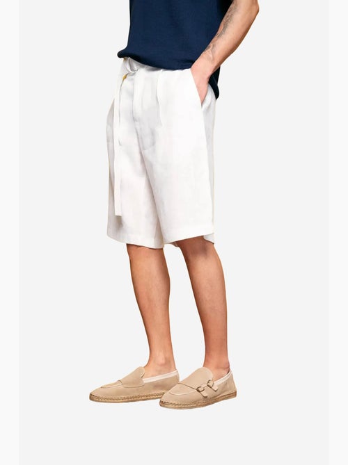 Short chino en mélange de lin à taille haute giesto - Kiabi Short chino en mélange de lin à taille haute giesto - Kiabi