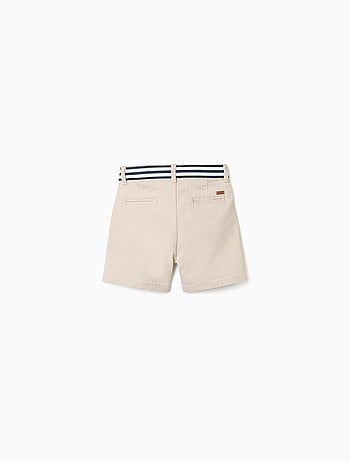 Short chino en sergé avec bande à rayures