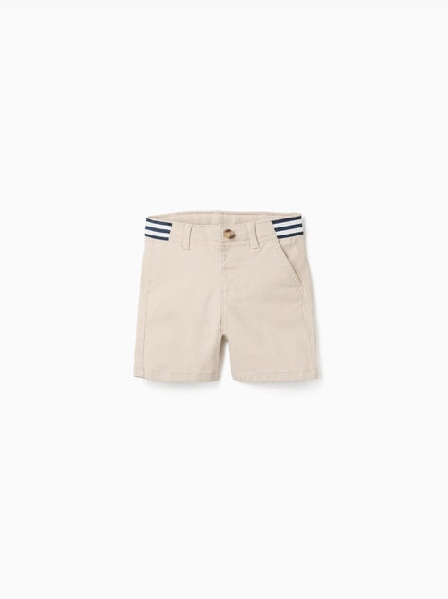 Short chino en sergé avec bande à rayures - Kiabi