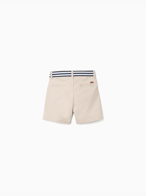 Short chino en sergé avec bande à rayures - Kiabi