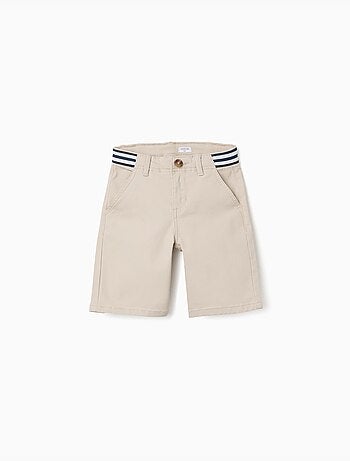 Short chino en sergé avec bande à rayures