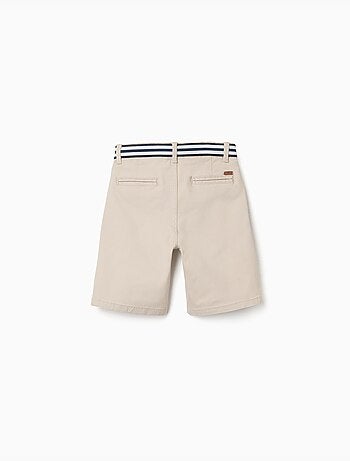 Short chino en sergé avec bande à rayures