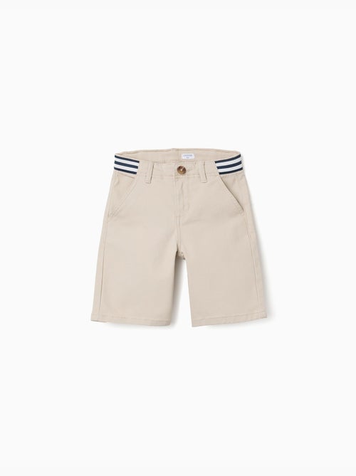 Short chino en sergé avec bande à rayures - Kiabi