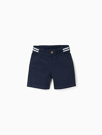 Short chino en sergé avec bande à rayures