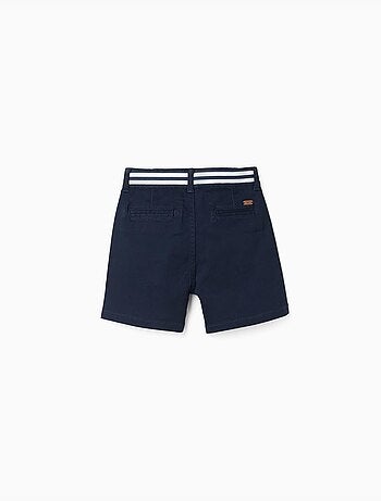 Short chino en sergé avec bande à rayures