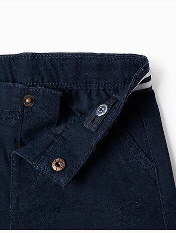 Short chino en sergé avec bande à rayures