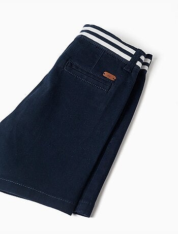 Short chino en sergé avec bande à rayures