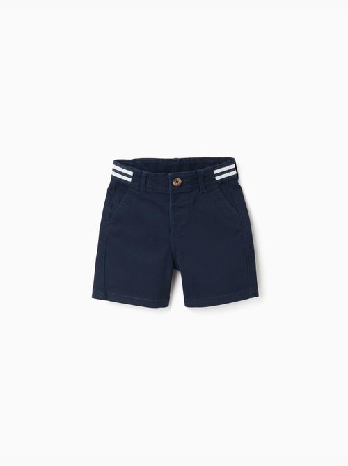 Short chino en sergé avec bande à rayures - Kiabi