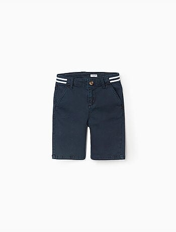 Short chino en sergé avec bande à rayures