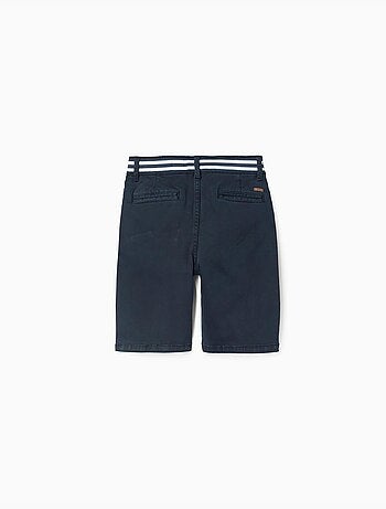Short chino en sergé avec bande à rayures