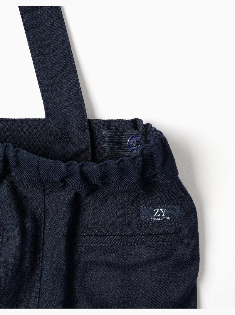 Short chino en sergé avec bretelles You&Me Bleu foncé - Kiabi