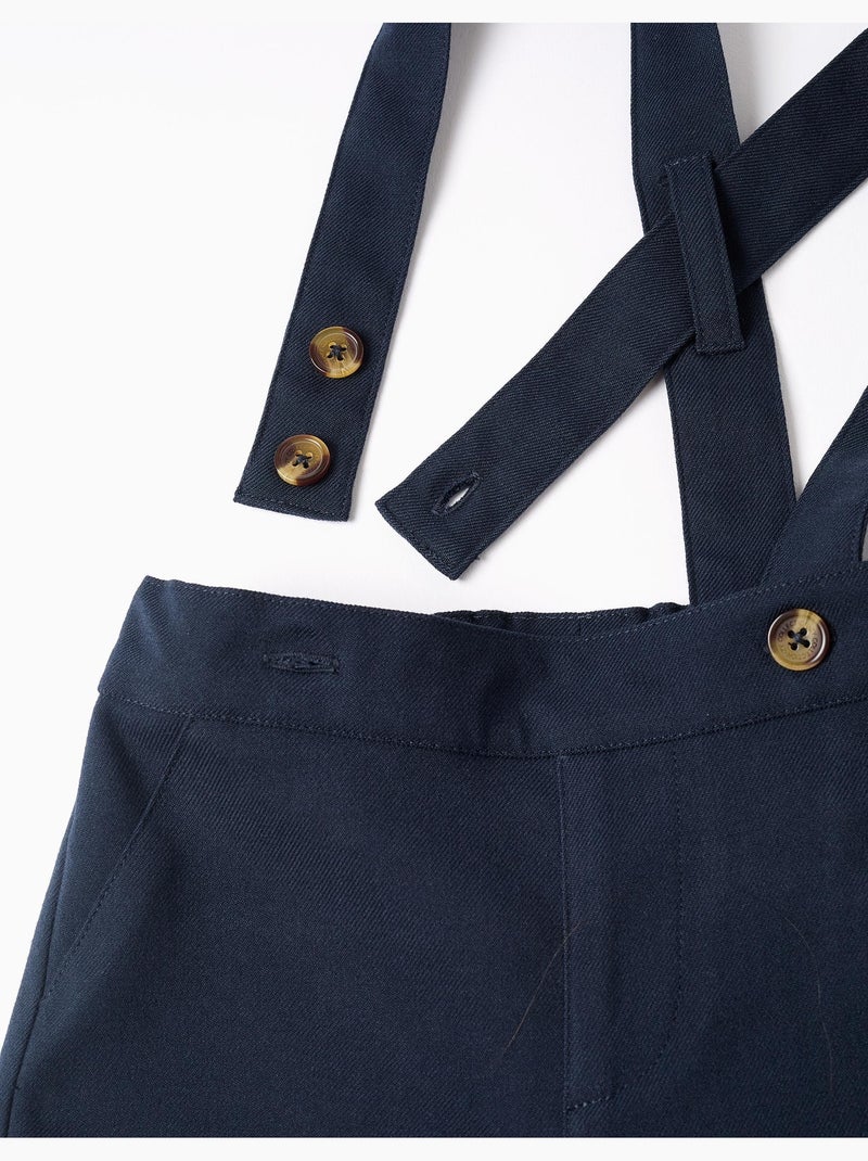 Short chino en sergé avec bretelles You&Me Bleu foncé - Kiabi