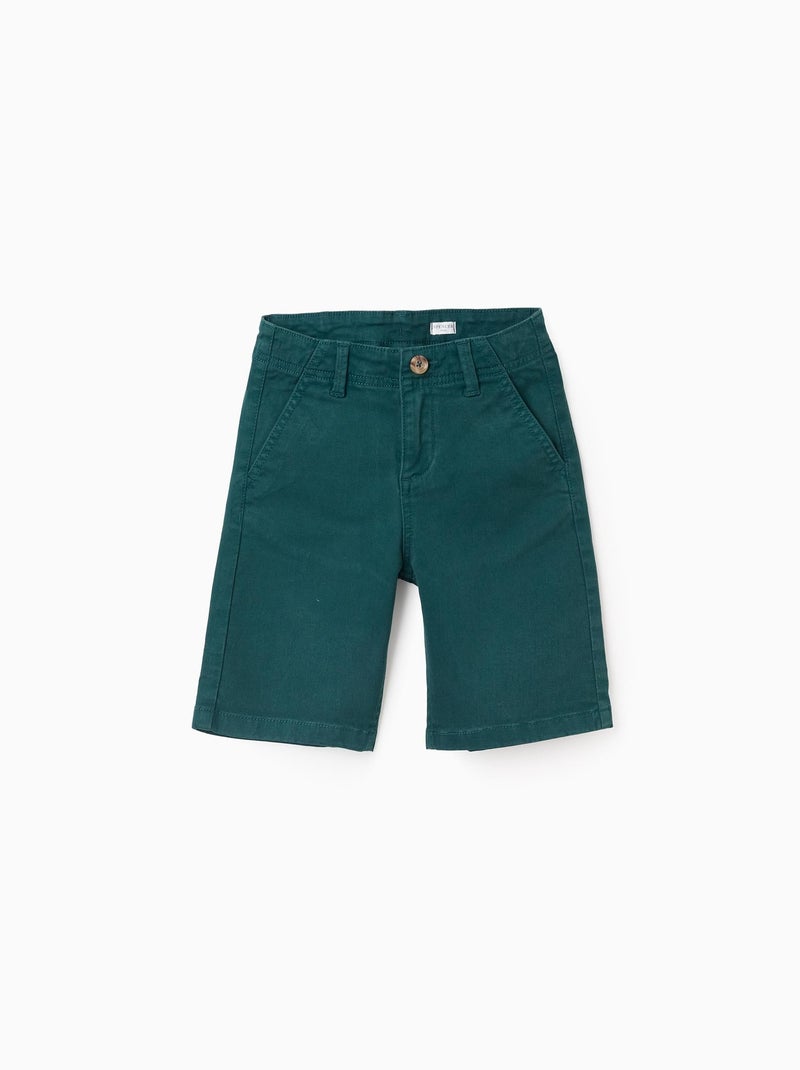 Short Chino en Sergé Vert foncé - Kiabi