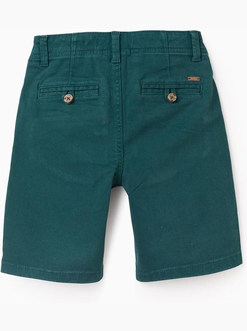 Short Chino en Sergé Vert foncé - Kiabi