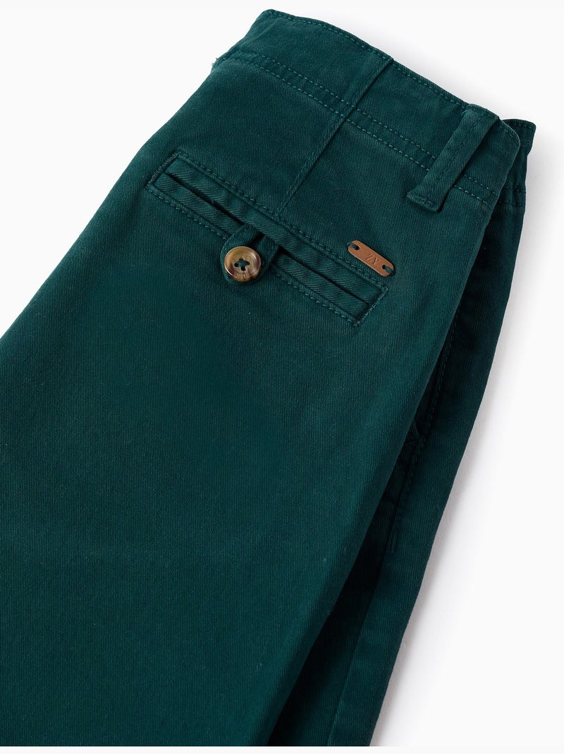 Short Chino en Sergé Vert foncé - Kiabi