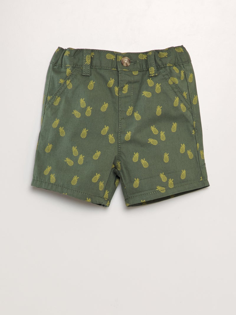 Short chino en twill Vert sapin - Kiabi