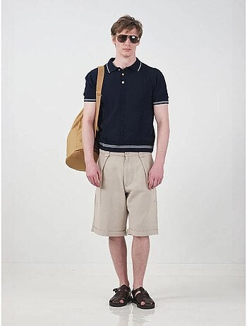 Short chino giesto taille mi-haute jambes larges avec poches