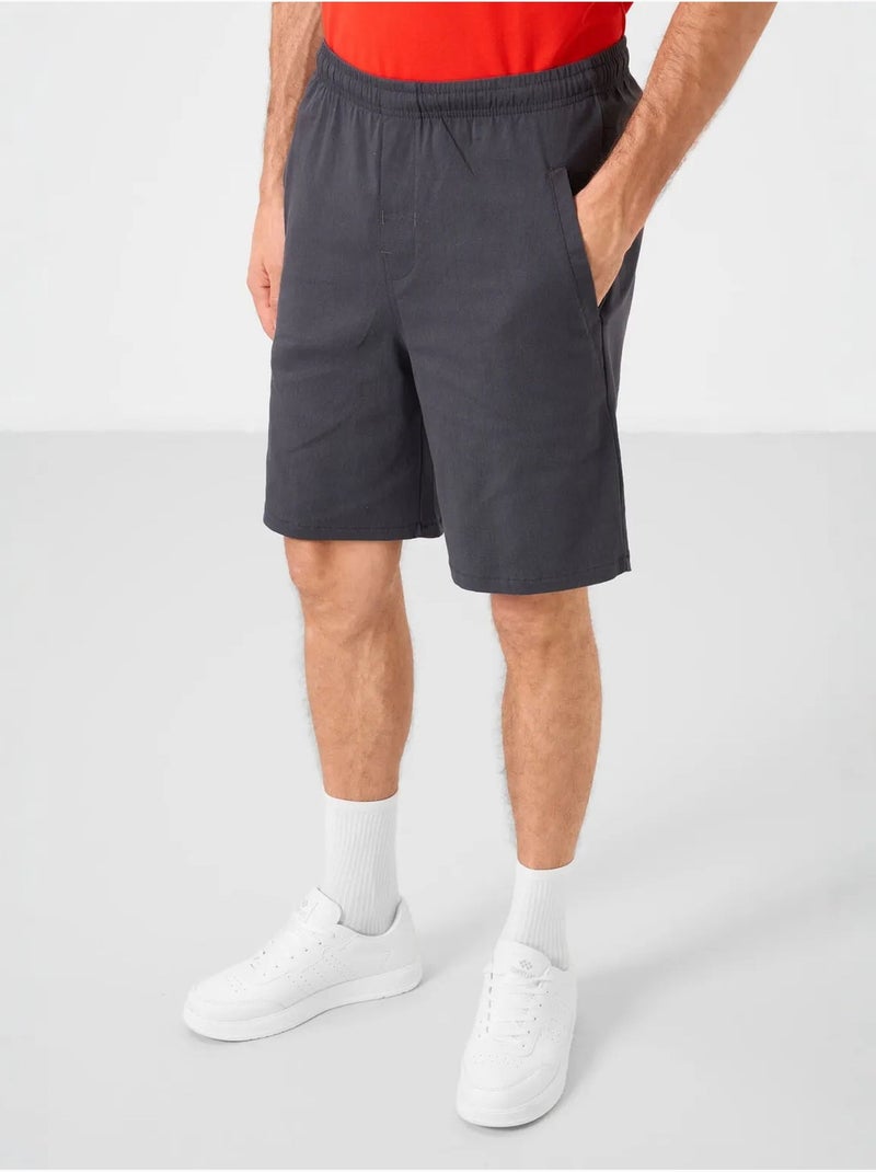 Short chino homme en tissu tissé tommy Gris Noir - Kiabi