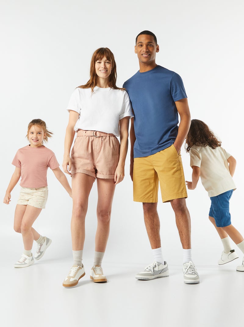 Chemisier en denim avec fronces - Bleu - - 12.00