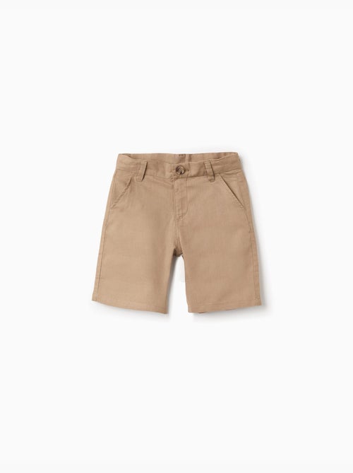 Short chino long en lin et coton - Kiabi