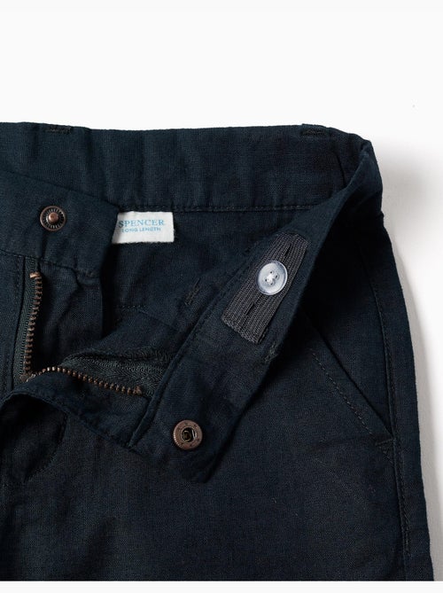 Short chino long en lin et coton - Kiabi