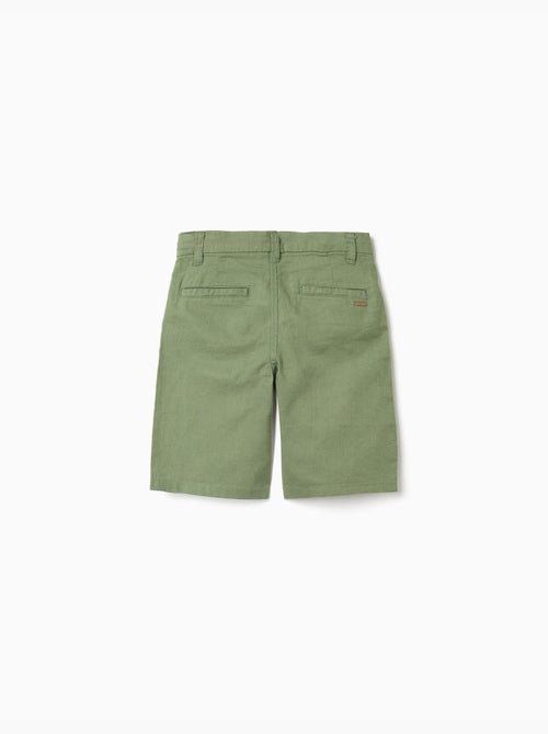 Short chino long en lin et coton - Kiabi