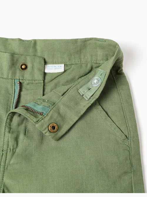Short chino long en lin et coton - Kiabi