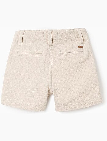Short chino midi en coton dobby