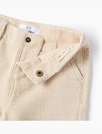 Short chino midi en coton dobby