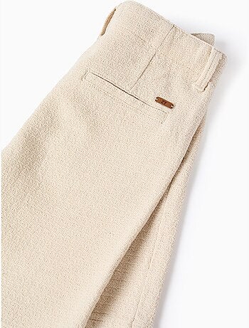 Short chino midi en coton dobby