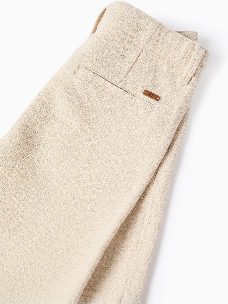 Short chino midi en coton dobby Blanc - Kiabi