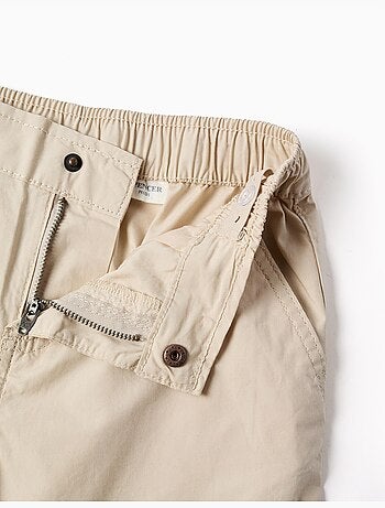 Short chino midi en popeline