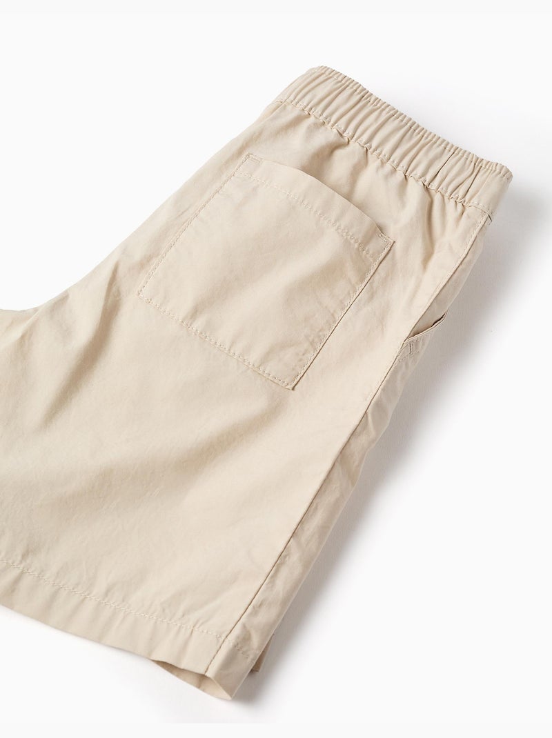 Short chino midi en popeline Beige clair - Kiabi