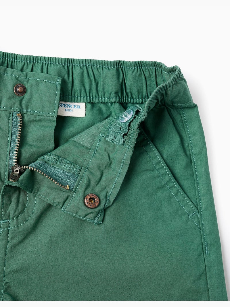 Short chino midi en popeline Vert foncé - Kiabi