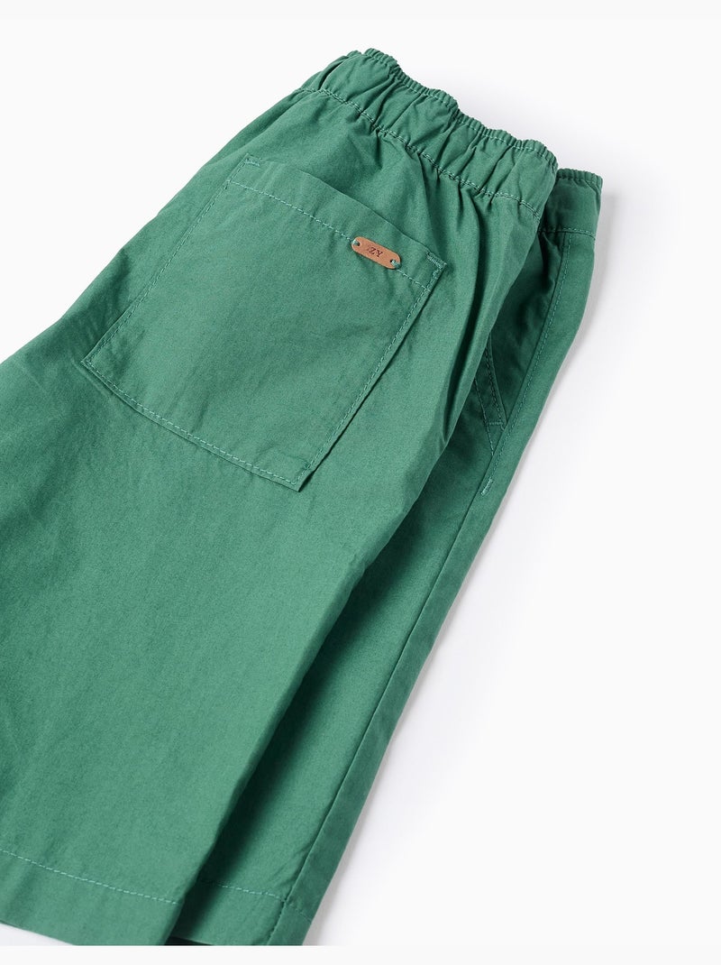 Short chino midi en popeline Vert foncé - Kiabi