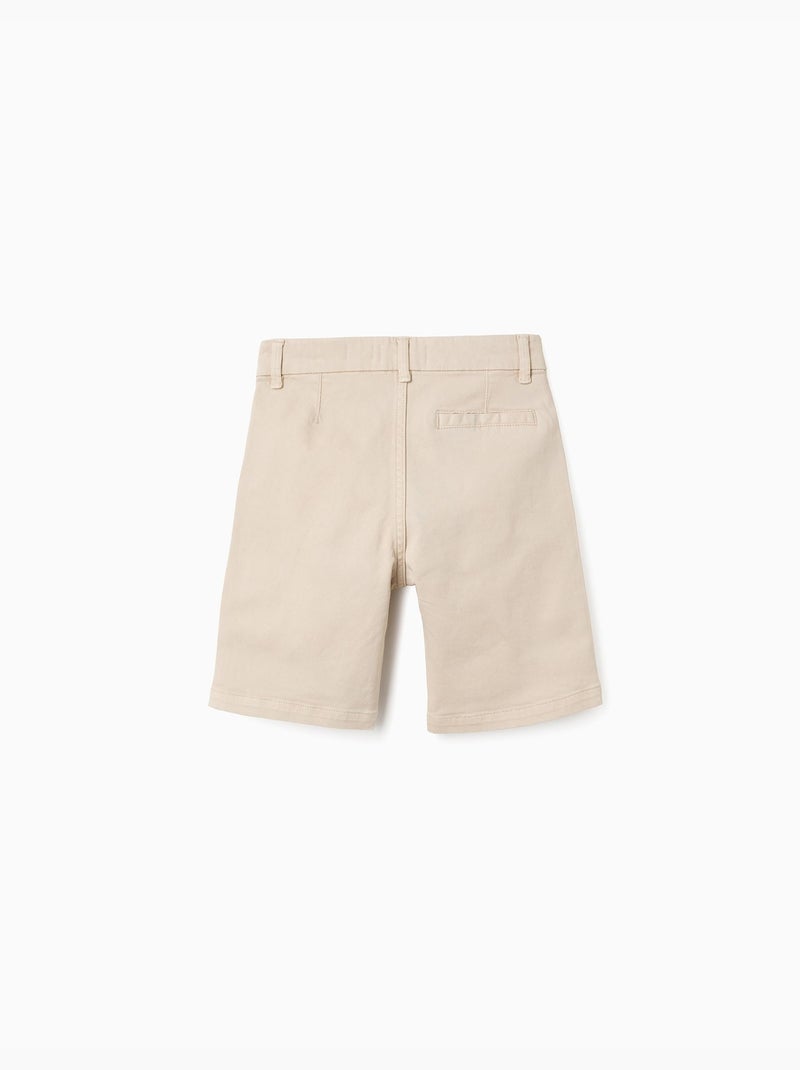 Short chino midi en sergé avec poches Beige clair - Kiabi