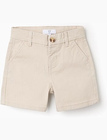 Short chino midi en sergé avec poches