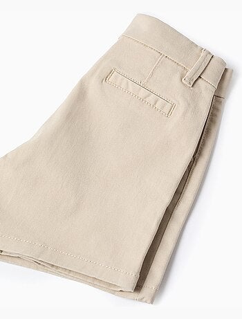 Short chino midi en sergé avec poches