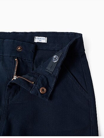 Short chino midi en sergé avec poches