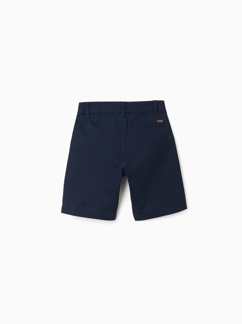 Short chino midi en sergé avec poches Bleu Bleu - Kiabi